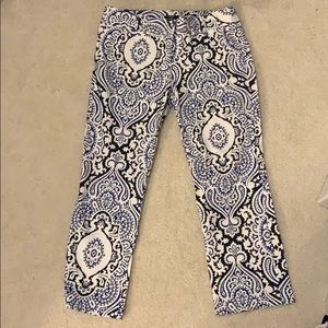 JCrew printed stretch cropped pants